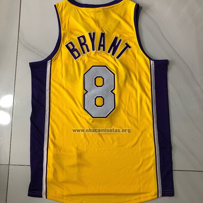 Camiseta Los Angeles Lakers Kobe Bryant NO 8 Mitchell & Ness 2001-02 Amarillo